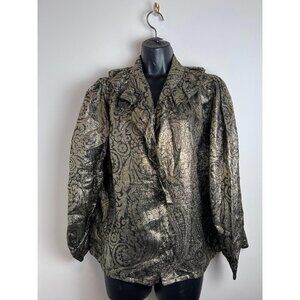 Ted Lapidus Paris Vintage Gold Ornate Blouse 42